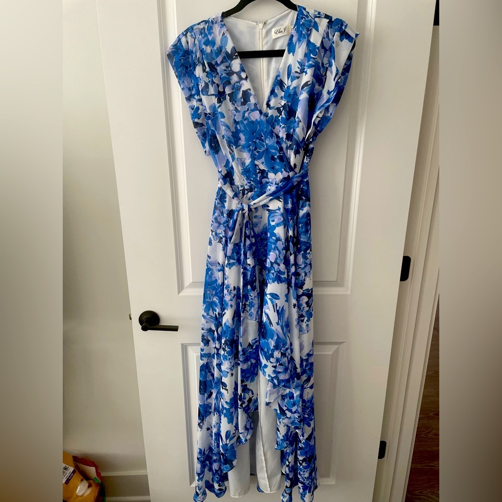 12 | Eliza J High Low Maxi Dress | Blue/White | Worn Once